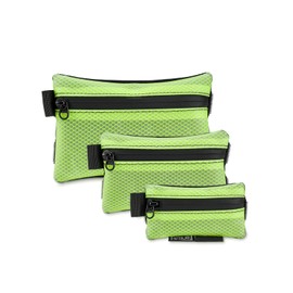TACTICAL_GEEK Storage A5 EDC Storage Bag Set, Multipurpose Hooks and Loops EDC Gadget Bag, Utility Small Tool Bag, Separator Bag Organiser for Daily Use, Lime Green, lime green, small storage bag
