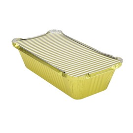 KitchenDance Disposable Aluminum Loaf Pans with Lids - 1.5 Pounds Rectangular Sized Aluminum Foil Pans for Cakes, Cobblers - Baking Pans Perfect for Baking, Storing, Preparing Food - 1650 (Gold, 25)