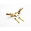 CLEAT HOOK CURTAIN TIE BACK HOLD BACK 2" + SCREWS BRASS CORD TIDY PACK OF 2