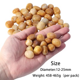 KYEYGWO 1 LB Topaz Tumbled Stones Bulk for Crafts Vase Filler Landscape Decor, Natural Healing Crystals for Meditation Witchcraft