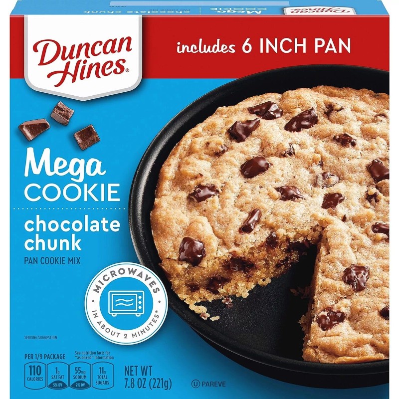 Duncan Hines Mega Cookie Chocolate Chunk Pan Cookie Mix, 7.8