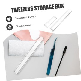 minkissy Box Tweezers Box Lash Tweezer Organizer Lash Organizer Storage Case Storage Carrying Case Lash Tool Organizer Nail Kit Organizer Manicure Tools Plastic Oval Travel