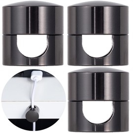 SmallCat 3 Sets Charger Holders for Cords, Black Adjustable Cable Anchor Holders, Adhesive Metal Cord Clips, Cable Management Wire Organizers for Desk, Office, Nightstand