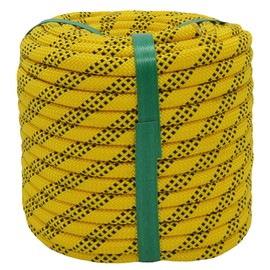YUZENET Braided Polyester Arborist Rope (3/8 inch X 100 feet) High Strength Bull Rope for Tree Work Truck Securing Camping Swing, Yellow