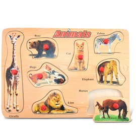 Puzzled Animals Wooden Peg Puzzle