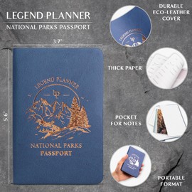 Legend National Parks Passport – US & Canada Park Passport Book with State Map & Bucket List Checklist – Adventure Planner Journal (Smoke Blue Gold Foil)