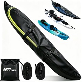 600D Waterproof Full Kayak Cover for 8-10ft Kayak/Canoe/Paddle