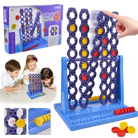 4 Gewinnt, Vier Gewinnt mit Spin, Kinder Brettspiel, 4 in Einer Reihe, 4 gewinnt groß, 4 gewinnt reisespiel Battle Strategiespiel für 2 Spieler, Brettspiele Spiele Kinder ab 6 Jahren.
