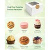 50 Cajas de Postre con Ventanas, Cajas Individuales para Cupcakes