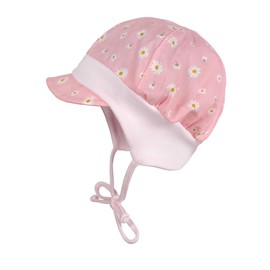 maximo Baby Girl Peaked Cap Tie Band Jersey Waistband Made in Germany, peach blossom daisy