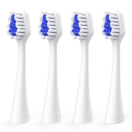 Biswitif Replacement Toothbrush Heads for Waterpik Complete Care 5.0 Water Pik Complete Care 9.0 CC-01 WP-861 STRB-3WW Sonic Electric Tooth Brush Refill Heads, White, 4 Packs