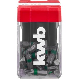 kwb Mini-Case Bit Set T15 25-Piece (Storage Box, Dispenser Lid, 25x Bits, S2 Steel, C 6.3 Shaft, Colour Ring)