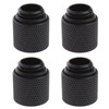 YINETTECH 4pcs G1/4 Black Water Cooling Extension Adapter 15mm Brass