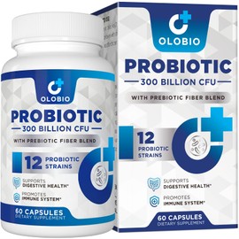 300 Billion CFU Probiotic, Probiotics for Women Men, 12 Probiotics Strains + 3 Prebiotics, Daily Probiotic Supplement, Probiotics for Digestive Health, Immune, Gut & Bloating, Shelf Stable, 60 Counts