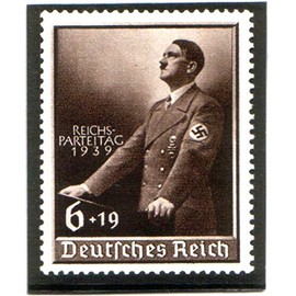 XXX-Rare Stamp w Hitler ORATING on Nazi Party Day! Mint Never Used