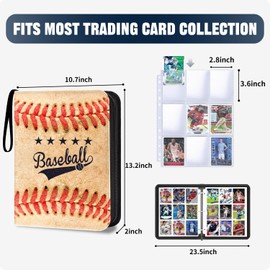 HESPLUS Baseball Card Binder with 900 Pockets, Sports Trading Card Binder, Collectible Trading Card Albums with 50 Pages Card Sleeves to Organize and Protect Baseball Trading Cards for Collectors