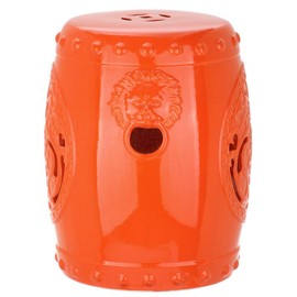 Safavieh Dragon Coin Ceramic Decorative Garden Stool, Orange