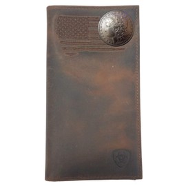 Custom Morgan Dollar Heads ARIAT Faded Flag Long Rodeo Leather Wallet