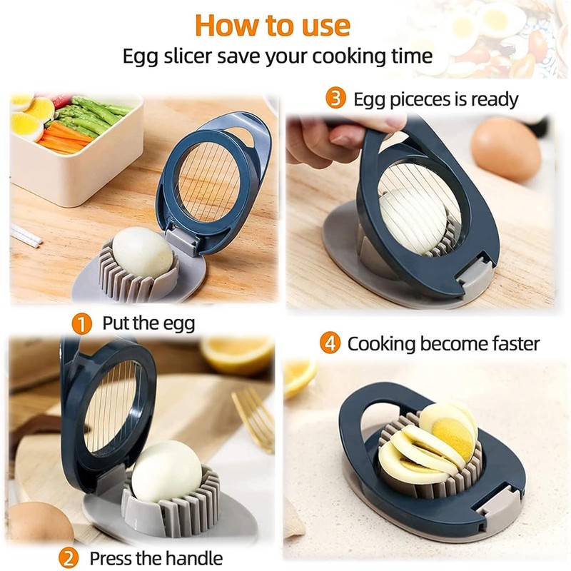 QUNLIUJIAO Set of 2 Egg Cutters with Egg Cutter, Egg