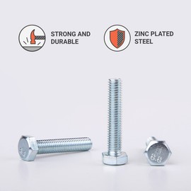 Pack of 40 DIN 933 Steel Hexagon Screws M8 x 40 mm 8.8 Grade Hex Screws Full Thread Hex Screws Thread Screws Tap (40, M8 x 40 mm)