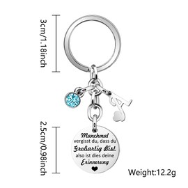 SAMORION Keyring with Initial Letter & Inspirational Design - Personalised Name Encourage Keyring Gift for Women Sometimes Forget That Man Is Great, a