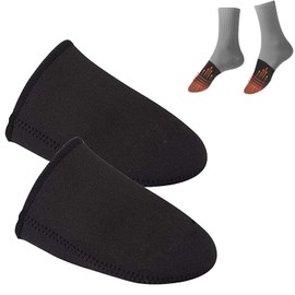Toe Warmers, Portable Toe Warmers, Reusable Foot Warmers, Neoprene Thermal Toe Warmers, Thermal Foot Warmers for Cycling, Running, Hiking, 1 Pair, Black (XL)