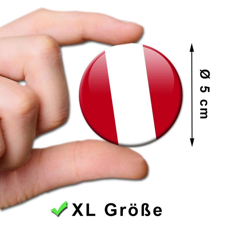 Magnetic Magnet with Peru Flag Design Ø 5 cm Fridge