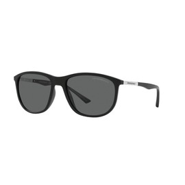 Emporio Armani Men's EA4201 Square Sunglasses, Matte Black/Dark Grey, 58 mm