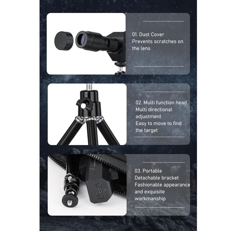 EBTOOLS Telescope Camera 70x Zoom HD 2MP, Motion Detection Connection