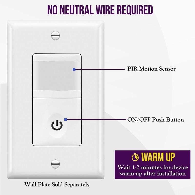 ENERLITES PIR Motion Occupancy Vacancy Motion Sensor Light Switch, 500W,