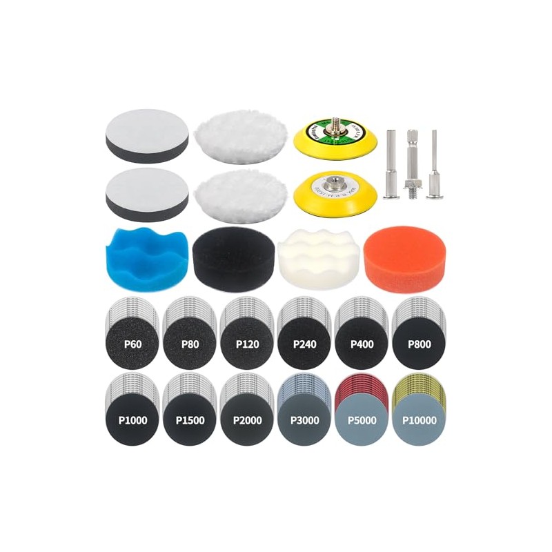 133 PCS Sanding Disc Drill Polishing Kit for Car and