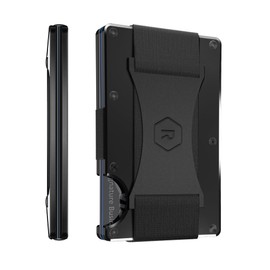 Ridge Wallet for Men - Slim Minimalist Compact Wallet and Card Holder, RFID Protected Front Pocket Wallets for Men with Integrated Cash Strap (Royal Black)
