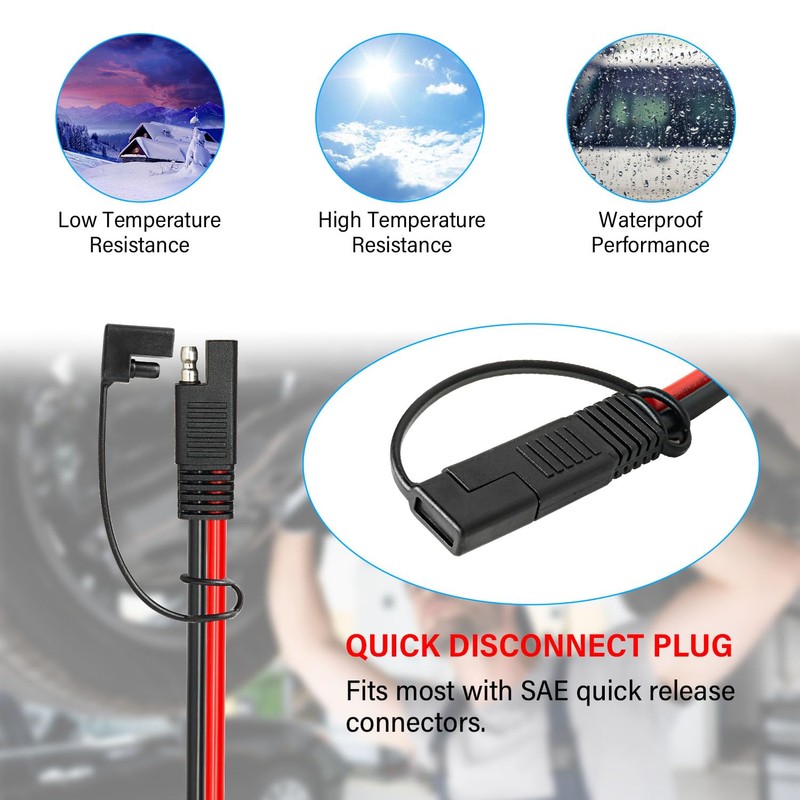 MOOKEERF 10 AWG SAE Extension Cable - 50FT Quick Disconnect