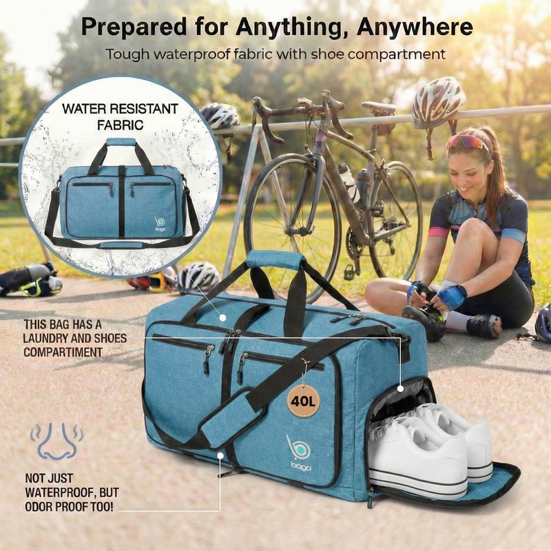 bago Holdall Bags for Men & Women - 40L Spacious