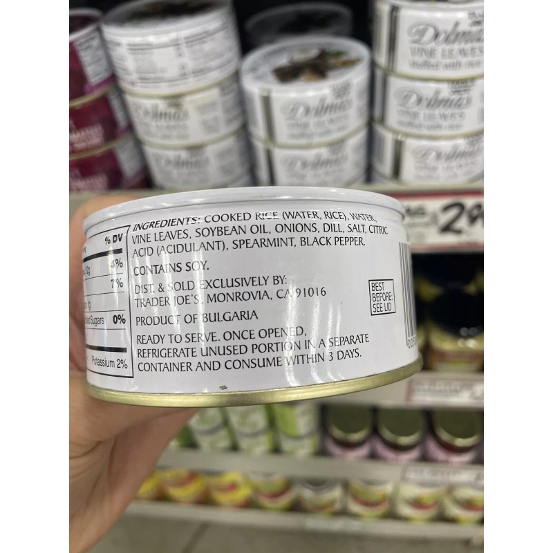 Trader Joe's 6 Cans of Trader Joe’s DOLMAS GRAPE VINE