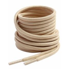 VSUDO 28 Inches Round Cream Boot Laces, 5/32" Diameter Cream Shoe Laces for Boots, Work Boot Laces Heavy Duty, Hiking Boot Shoelaces for Men or Women (2Pairs-Cream-70CM)