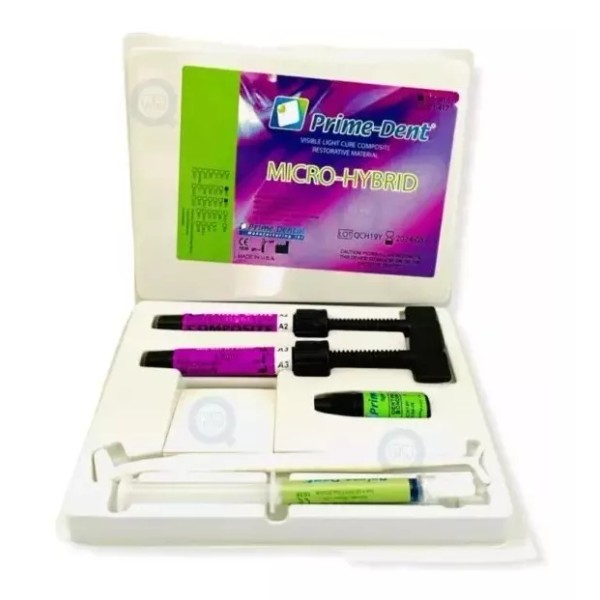 Prime Dental  Resinas Microhíbridas Kit Prime Dent 2 Resinas 1 Aci 1 Adhe