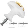 YUJNGFDFFR 4 Pack White Cabinet Knobs Fleur de Lis Iris