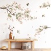 decalmile Flower Tree Branch Wall Stickers Cherry Blossom Floral Birds