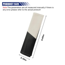 KITUREK 2PCS Car Seat Belt Cover, Carbon Fiber Safety Car Seat Belt Cover, Breathable Leather Soft Shoulder Strap Cover for Car Truck SUV, Harness Pads for Neck and Shoulder Protection (Beige)