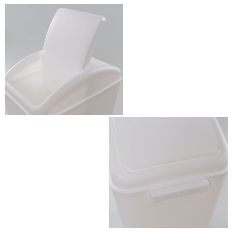 Sosody 20L Plastic Swing Top Garbage Bin, Swing Lid Waste