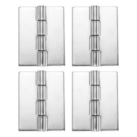 sourcing map 4 Pack Heavy Duty Weldable Hinges, 2.5" x 1.97" x 0.08" Weld on Butt Hinge 304 Stainless Steel Folding Metal Gate Hinges for Trailer Doors, Silver