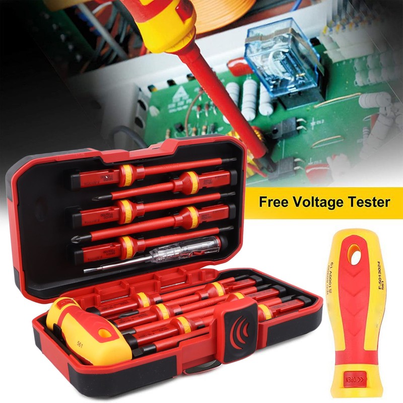 Premium Insulated Screwdrivers Set Insulated Professional Electricians Slotted Crossed Screwdriver
