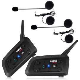 Mihono 6Riders Bike Income (Set of 2) V6Pro Advanced Edition, Touring, 6 Person Pairing, 2 People Simultaneous Calling, Bluetooth Intercom, 1200 M (1200 m), 12 Hour Calling, GPS/DSP Function, Earphone