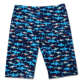 Aivtalk Traje de baño para niños, traje de baño de equipo de natación para jóvenes, secado rápido, UPF 50+, pantalones cortos de natación atléticos 4-12T, Tiburón azul oscuro, 4-6 Años