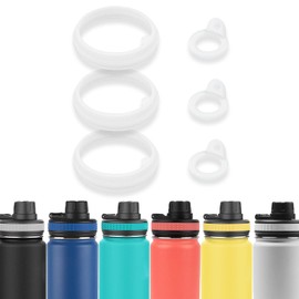 BOSORIO 3 Sets Gaskets Compatible with TAKEYA Originals Spout Lid Water Bottle 18oz 24oz 32oz 40oz, Not for TAKEYA Actives, Replacement Rubber Seals Part with Tabs