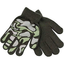 Rjm Kids Grippy Camouflage Design Magic Gloves Khaki Green