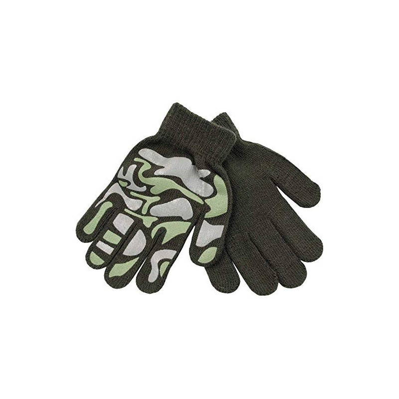 Rjm Kids Grippy Camouflage Design Magic Gloves Khaki Green