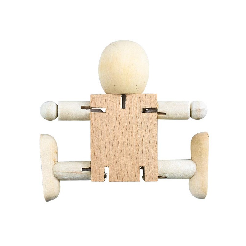 HSOMiD Cute Fidget Wood Robot Block Action Figures Model Theme,