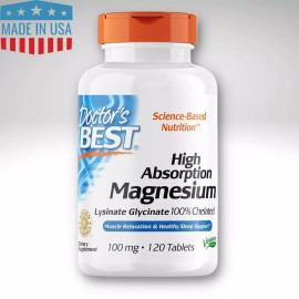 Unbranded Doctor's Best High Absorption Magnesium - 100% Chelated 100 mg 120 Tabs